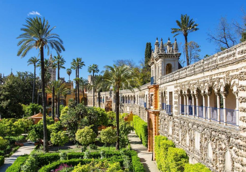 Vista Panorámica de los Jardines del Real Alcázar de Sevilla Imagen de la vista Panorámica de los Jardines del Real Alcázar de Sevilla